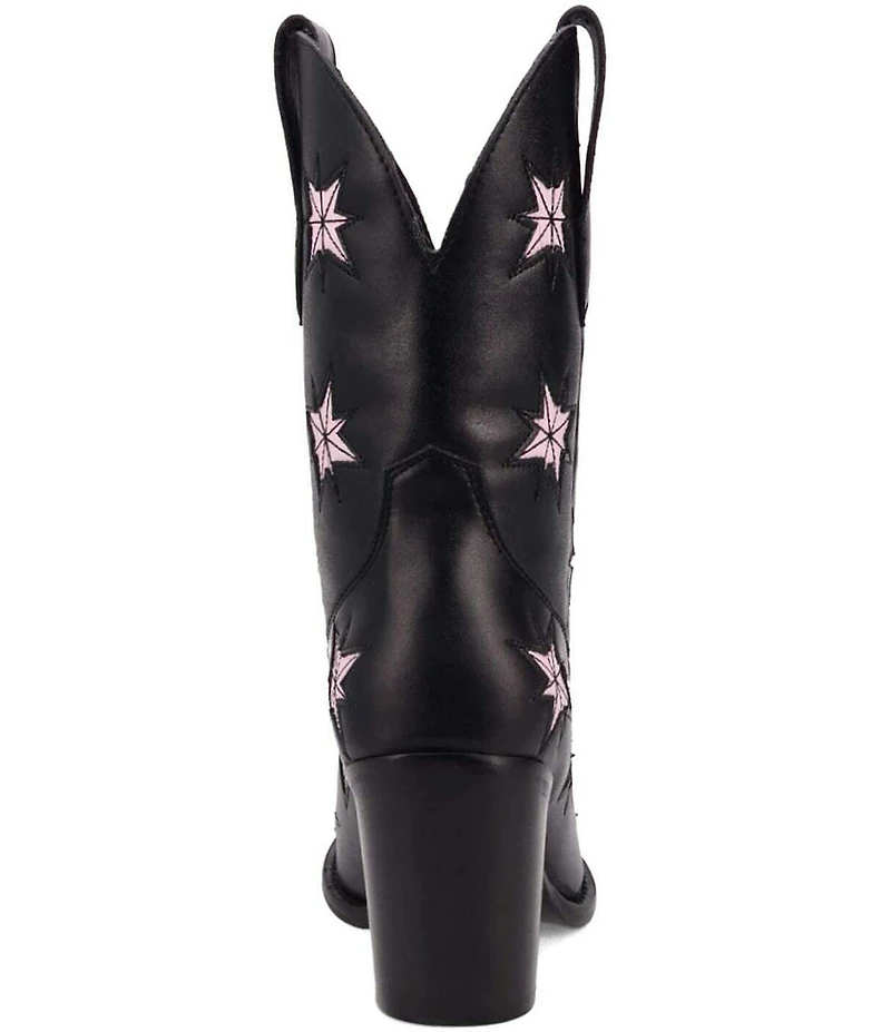 Dingo Starburst Leather Star Cut Out Western Mid Calf Boots