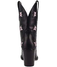 Dingo Starburst Leather Star Cut Out Western Mid Calf Boots