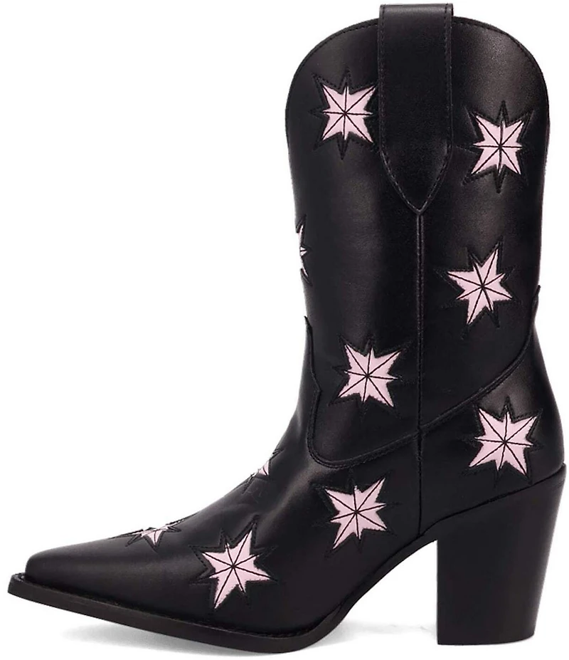 Dingo Starburst Leather Star Cut Out Western Mid Calf Boots