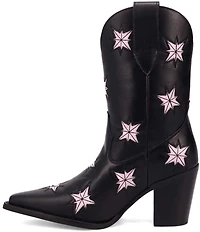 Dingo Starburst Leather Star Cut Out Western Mid Calf Boots