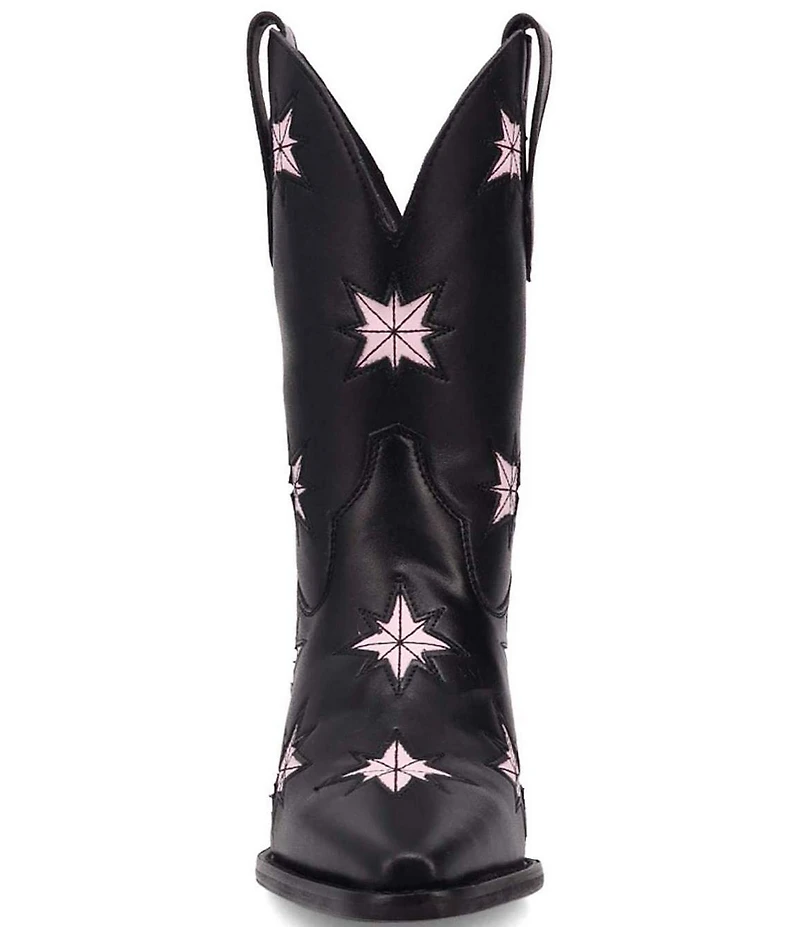 Dingo Starburst Leather Star Cut Out Western Mid Calf Boots