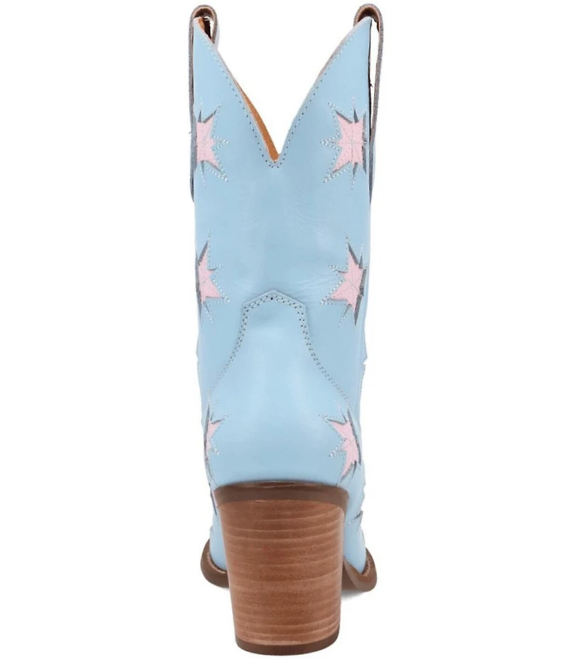 Dingo Starburst Leather Star Cut Out Western Mid Calf Boots