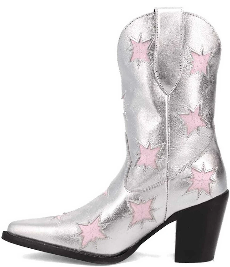 Dingo Starburst Leather Star Cut Out Western Mid Calf Boots