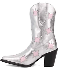 Dingo Starburst Leather Star Cut Out Western Mid Calf Boots