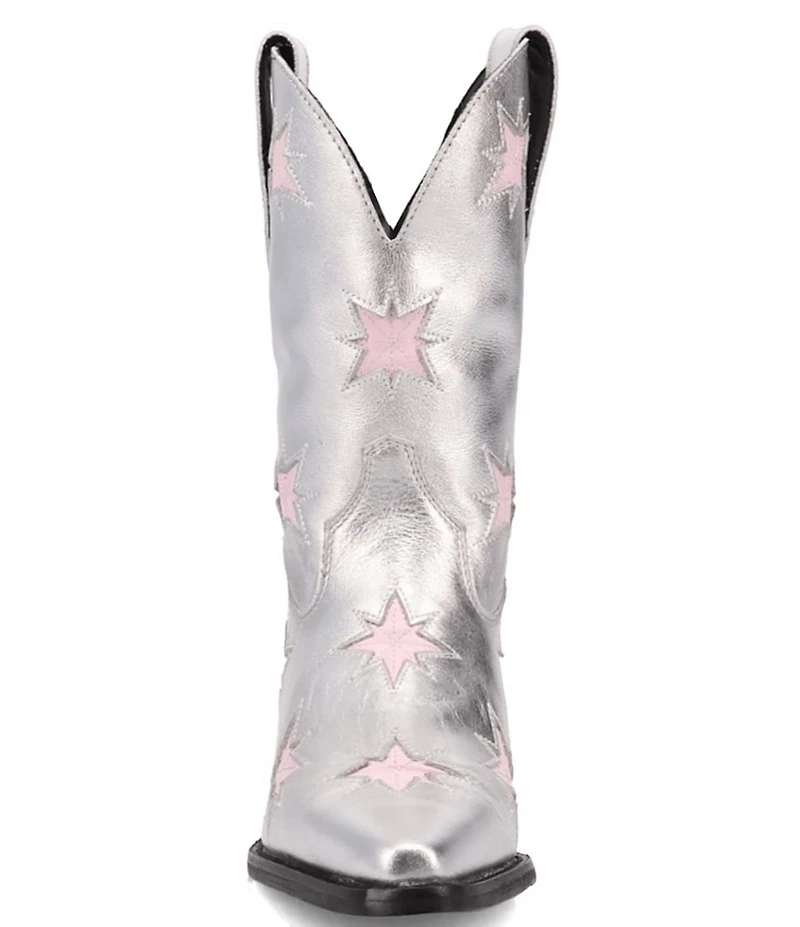 Dingo Starburst Leather Star Cut Out Western Mid Calf Boots