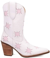 Dingo Starburst Leather Star Cut Out Western Mid Calf Boots