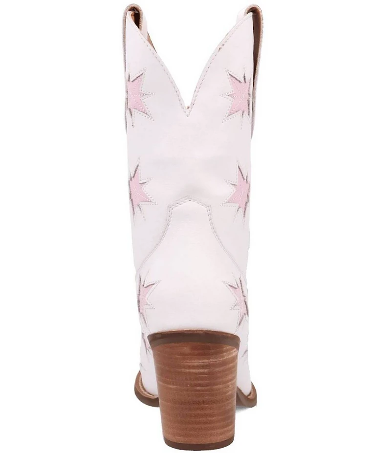 Dingo Starburst Leather Star Cut Out Western Mid Calf Boots