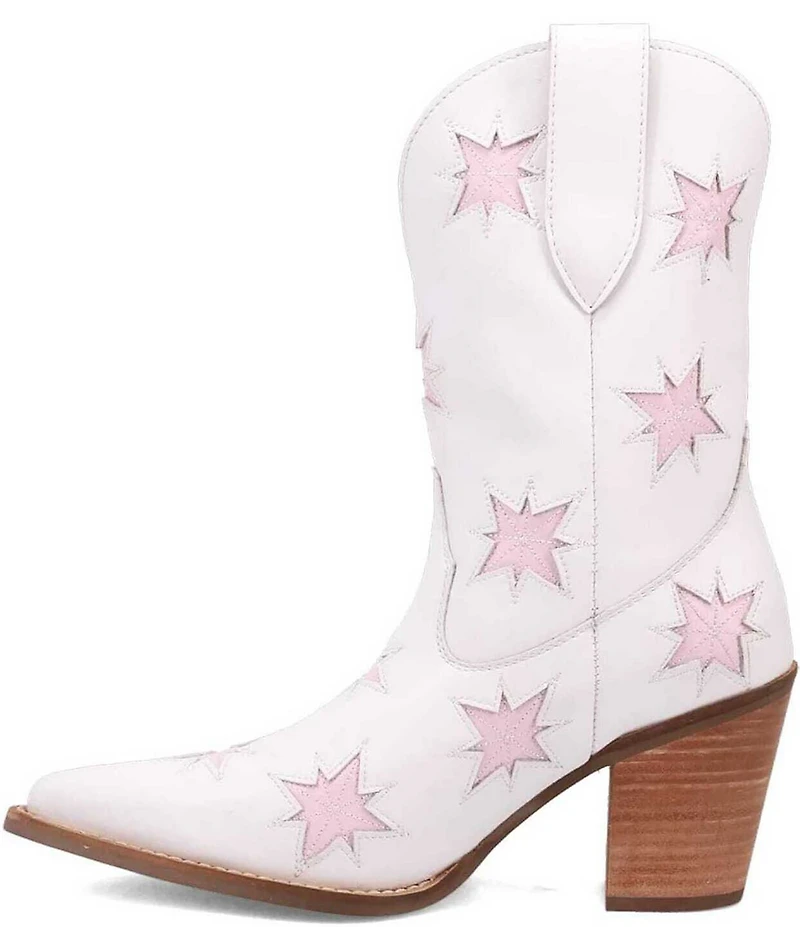 Dingo Starburst Leather Star Cut Out Western Mid Calf Boots