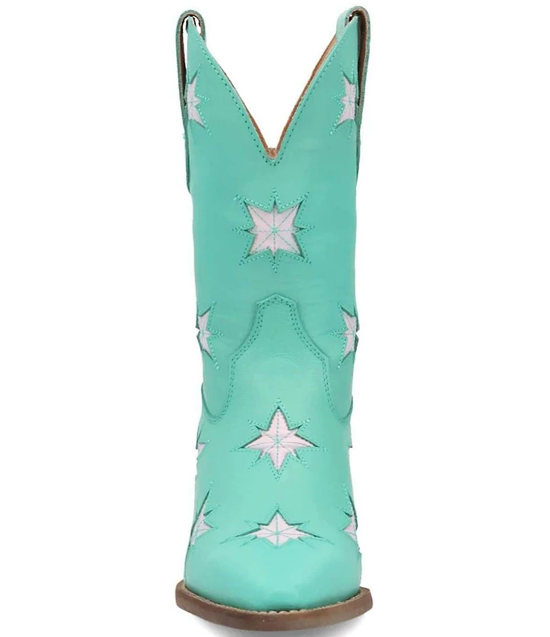 Dingo Starburst Leather Star Cut Out Western Mid Calf Boots