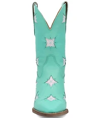 Dingo Starburst Leather Star Cut Out Western Mid Calf Boots