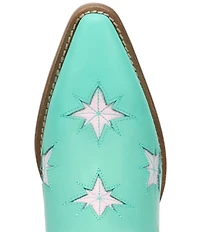 Dingo Starburst Leather Star Cut Out Western Mid Calf Boots