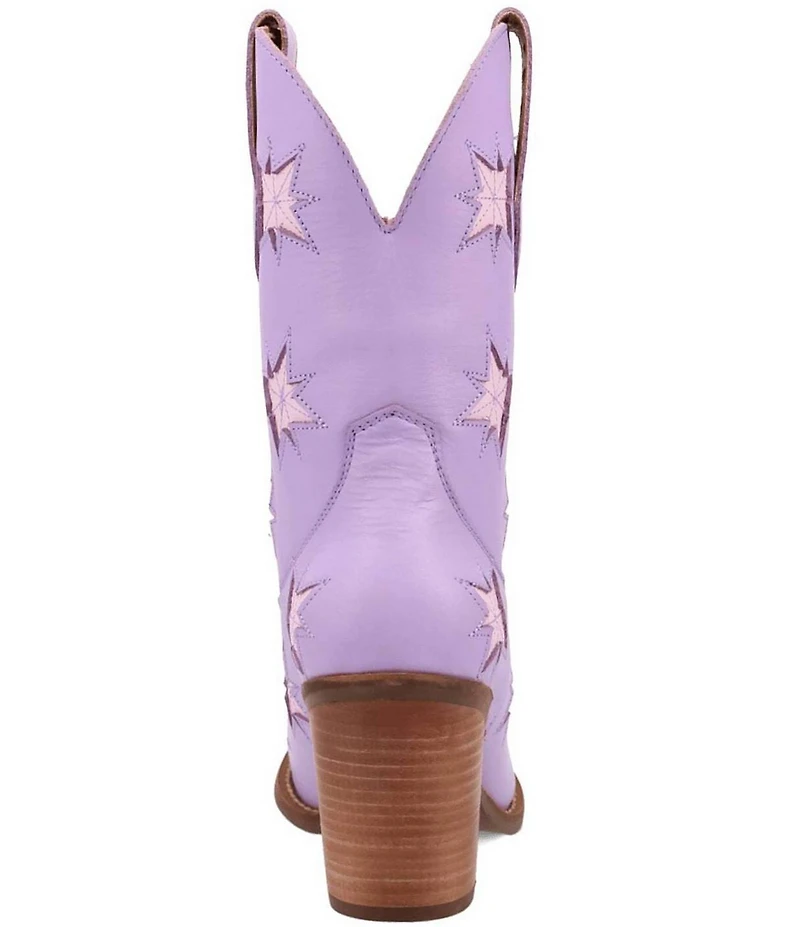 Dingo Starburst Leather Star Cut Out Western Mid Calf Boots