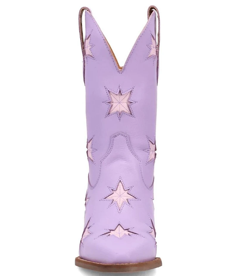 Dingo Starburst Leather Star Cut Out Western Mid Calf Boots