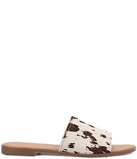Dingo Tabby Cow Print Calf Hair Slides