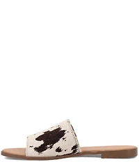 Dingo Tabby Cow Print Calf Hair Slides
