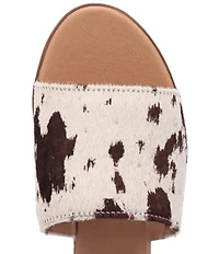 Dingo Tabby Cow Print Calf Hair Slides