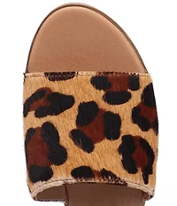 Dingo Tabby Leopard Print Calf Hair Slides