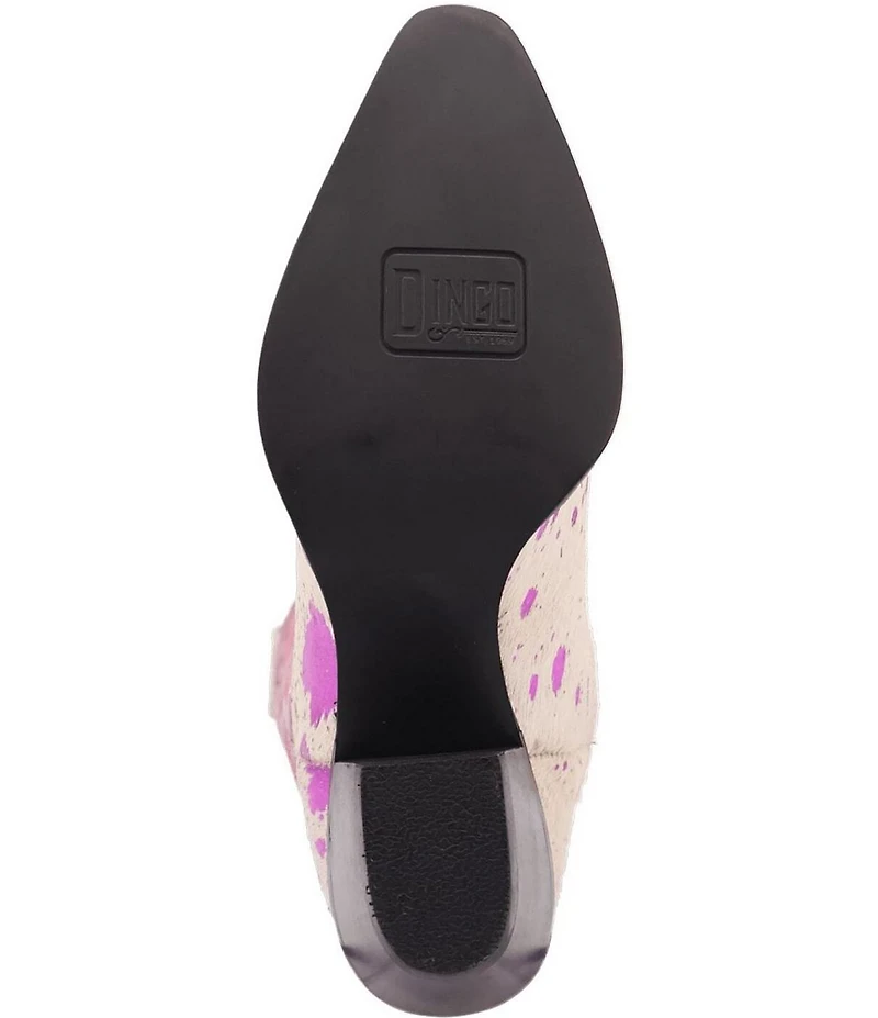 Dingo Take No Bull Calf Hair and Metallic Leather Tall Western Boots