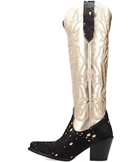 Dingo Take No Bull Calf Hair and Metallic Leather Tall Western Boots