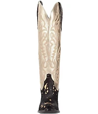 Dingo Take No Bull Calf Hair and Metallic Leather Tall Western Boots