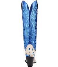 Dingo Take No Bull Calf Hair and Metallic Leather Tall Western Boots