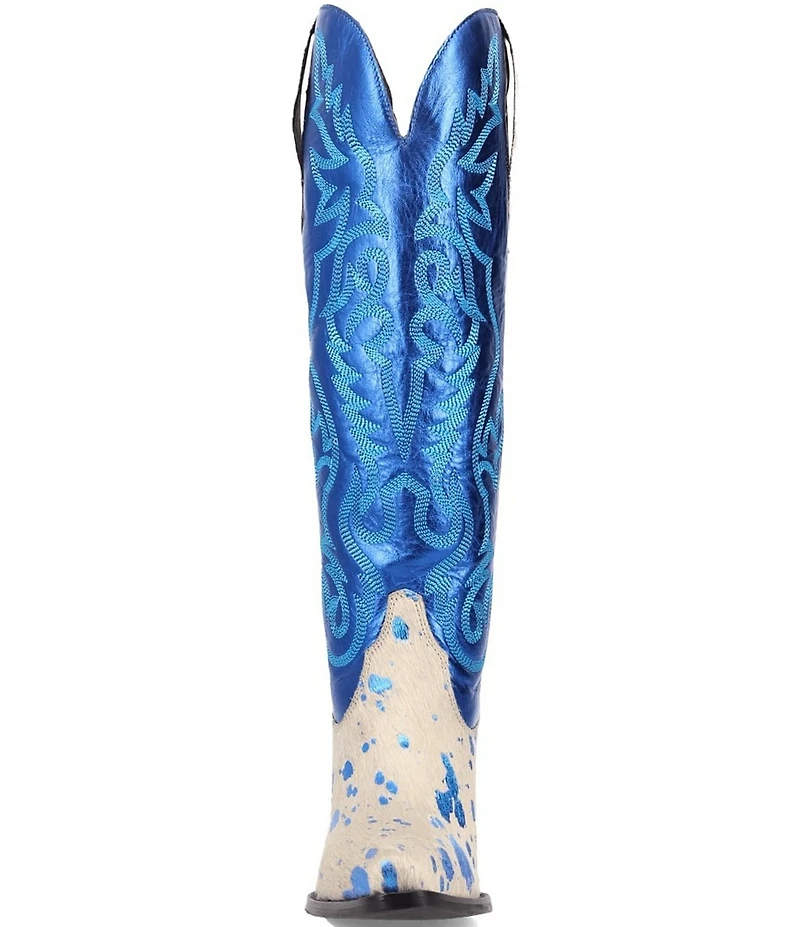 Dingo Take No Bull Calf Hair and Metallic Leather Tall Western Boots