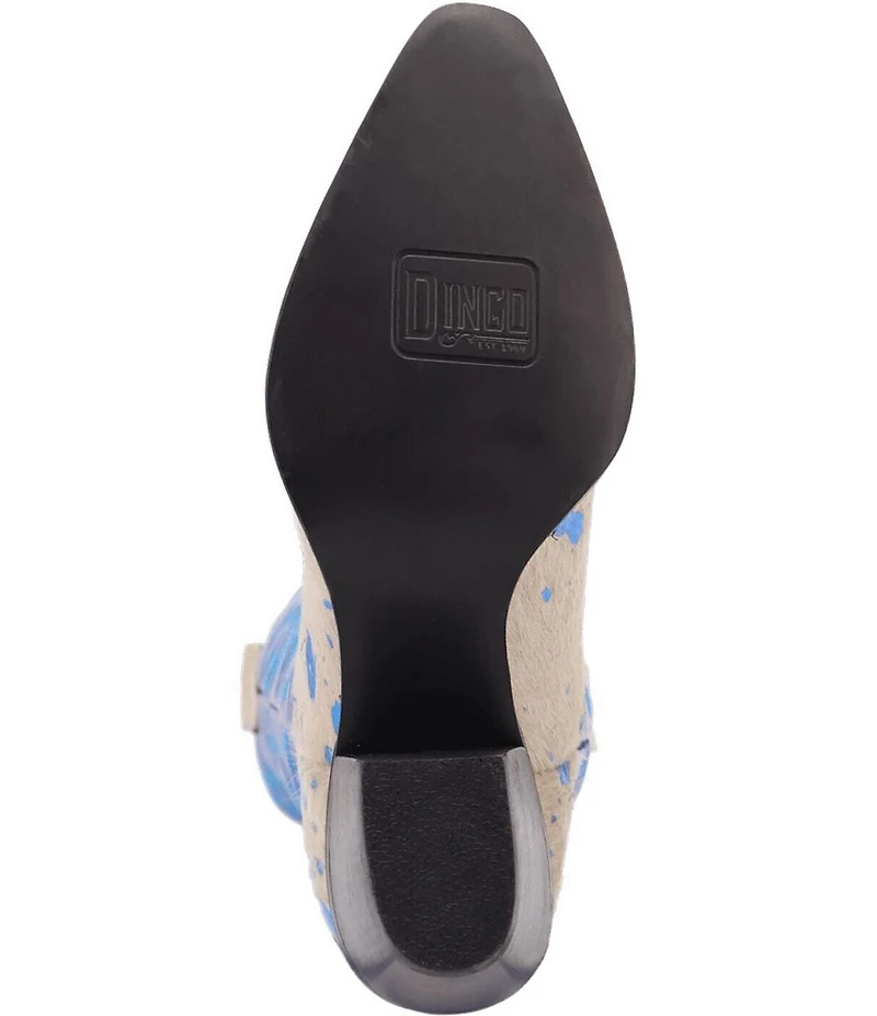 Dingo Take No Bull Calf Hair and Metallic Leather Tall Western Boots