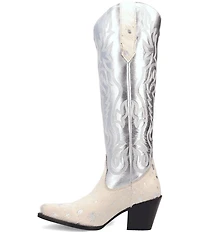 Dingo Take No Bull Calf Hair and Metallic Leather Tall Western Boots