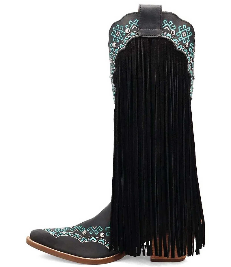 Dingo Tequila Sunrise Leather Fringe Western Boots