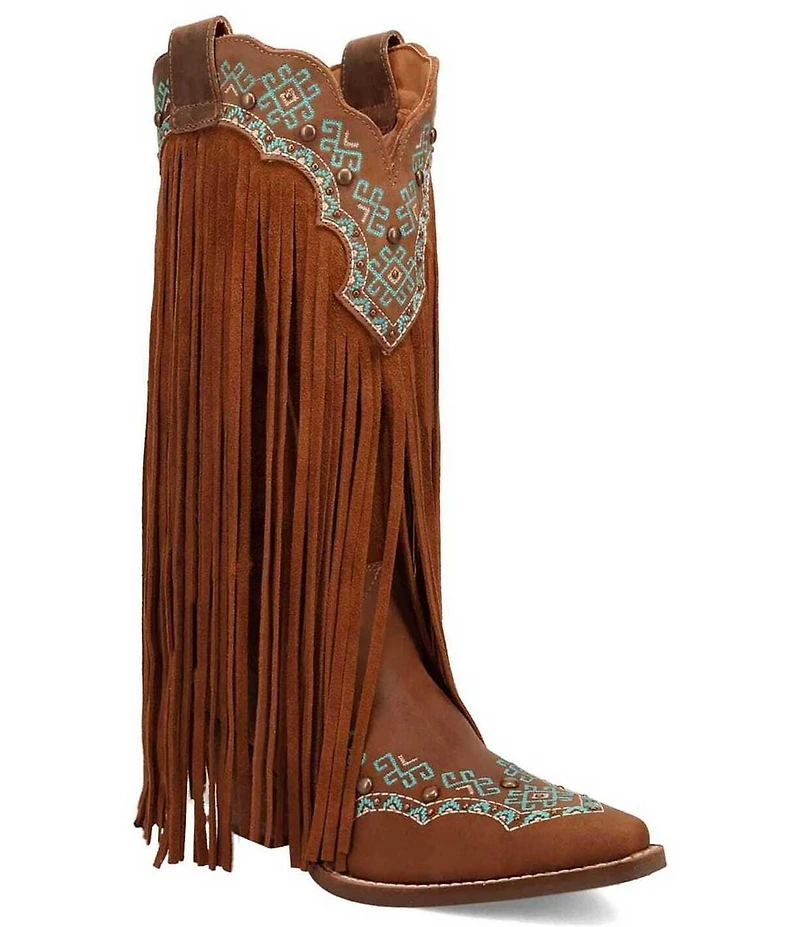 Dingo Tequila Sunrise Leather Fringe Western Boots