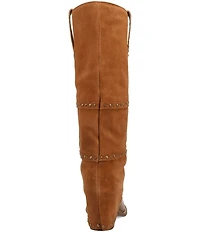 Dingo Texani Leather Studded Cuffed Suede Shaft Tall Western Boots