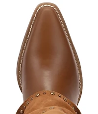 Dingo Texani Leather Studded Cuffed Suede Shaft Tall Western Boots