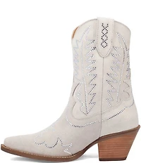 Dingo Tiny Pony Suede Rhinestone Mid Calf Western Boots