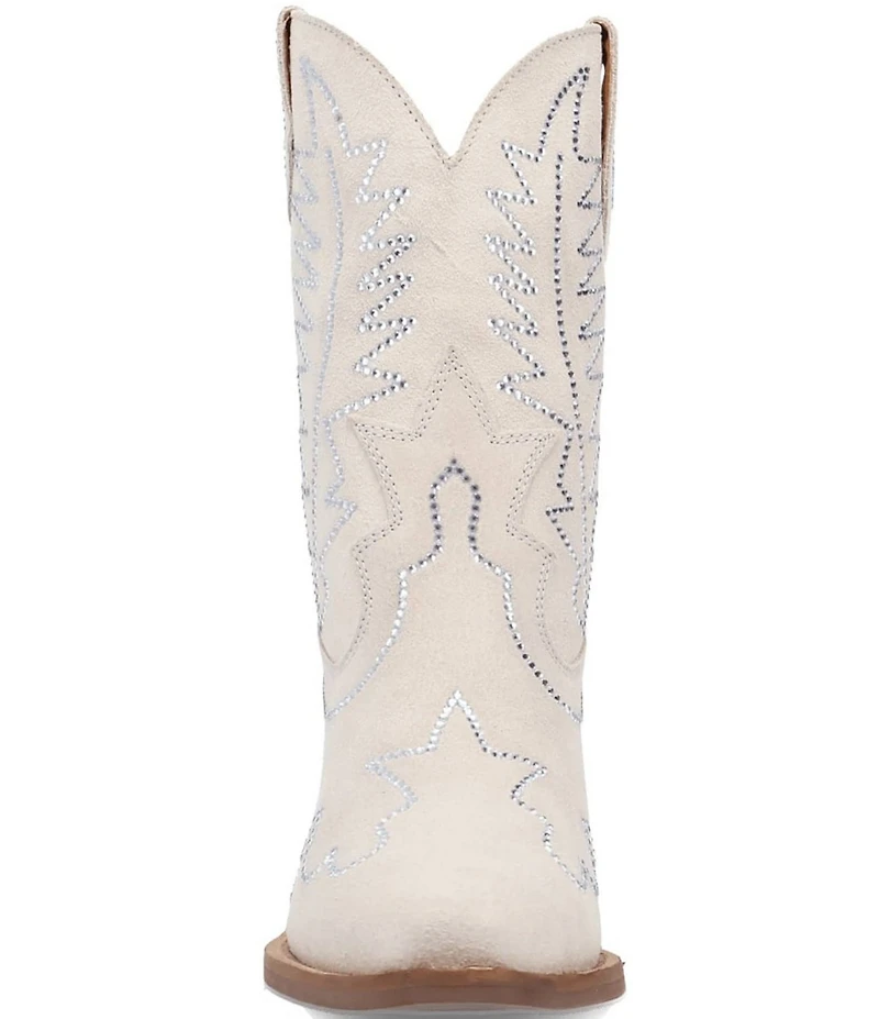 Dingo Tiny Pony Suede Rhinestone Mid Calf Western Boots