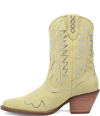 Dingo Tiny Pony Suede Rhinestone Mid Calf Western Boots