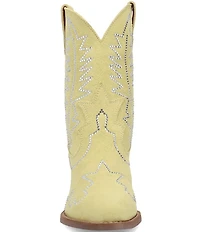 Dingo Tiny Pony Suede Rhinestone Mid Calf Western Boots