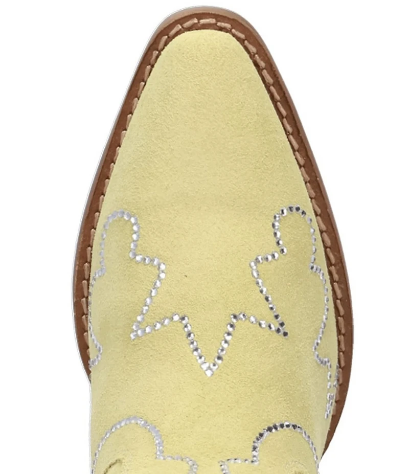 Dingo Tiny Pony Suede Rhinestone Mid Calf Western Boots