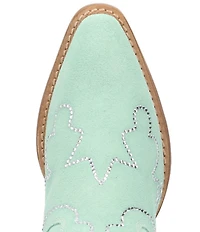 Dingo Tiny Pony Suede Rhinestone Mid Calf Western Boots