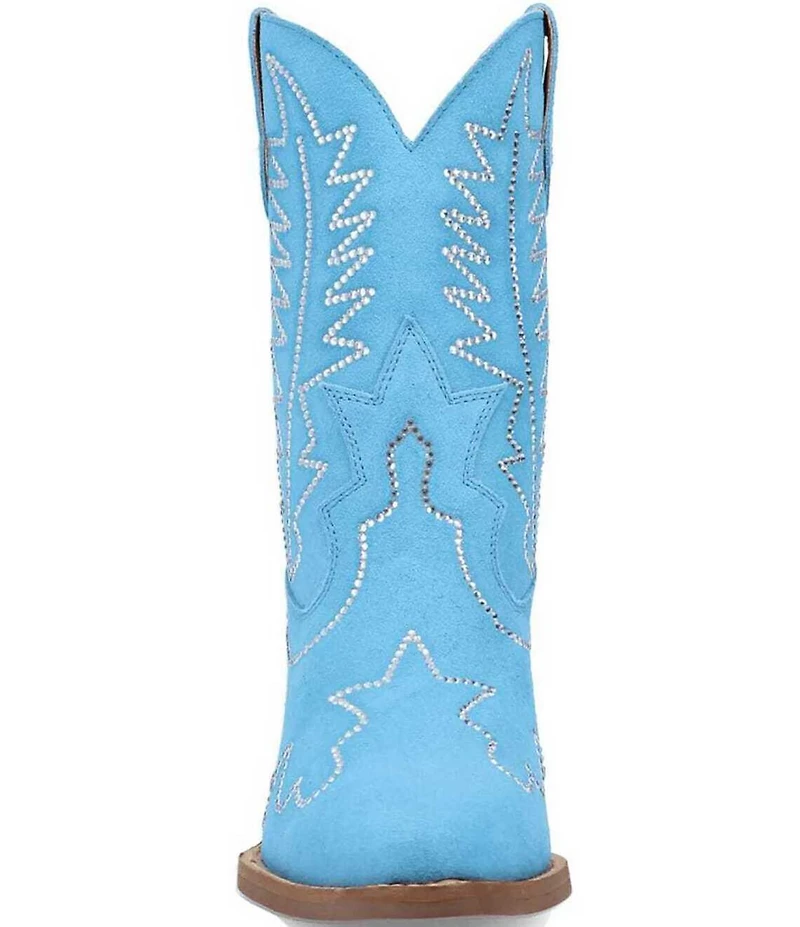 Dingo Tiny Pony Suede Rhinestone Mid Calf Western Boots