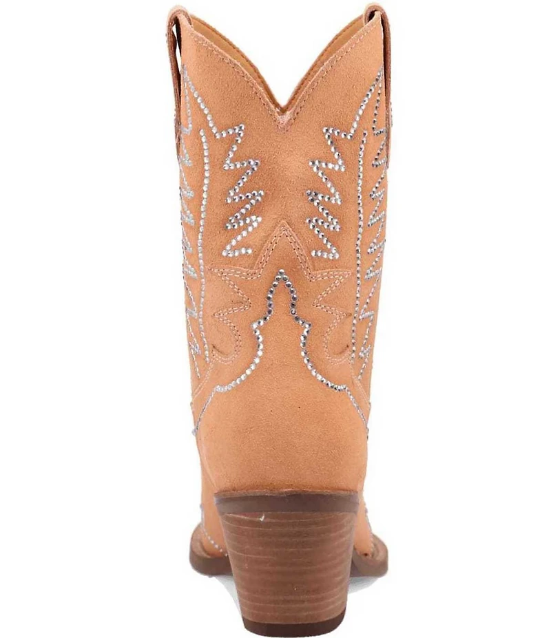 Dingo Tiny Pony Suede Rhinestone Mid Calf Western Boots