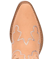 Dingo Tiny Pony Suede Rhinestone Mid Calf Western Boots