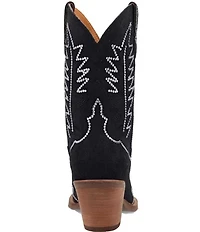 Dingo Tiny Pony Suede Rhinestone Mid Calf Western Boots