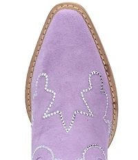 Dingo Tiny Pony Suede Rhinestone Mid Calf Western Boots