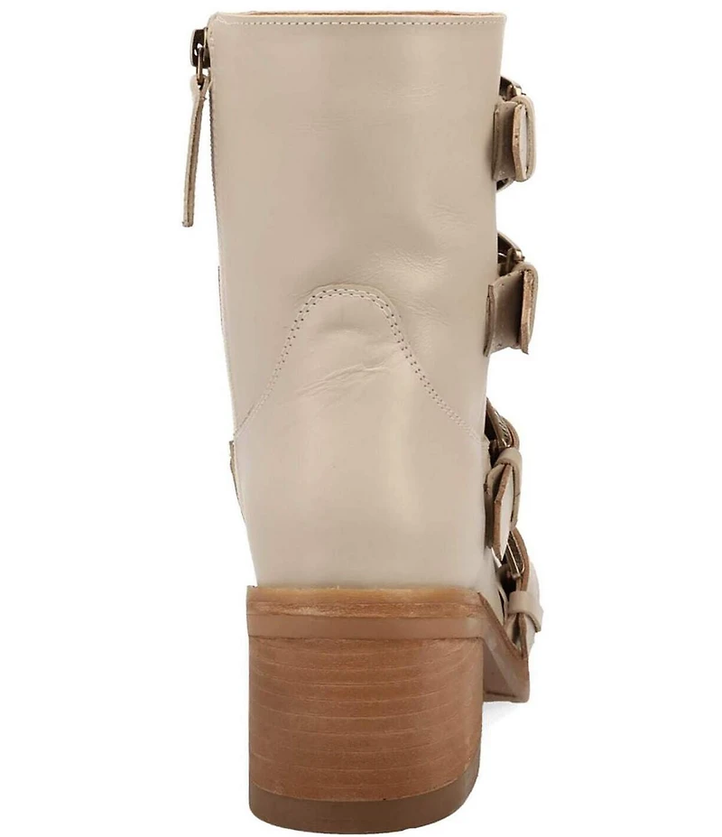 Dingo Topanga Leather Buckle Straps Block Heel Booties