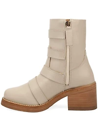 Dingo Topanga Leather Buckle Straps Block Heel Booties