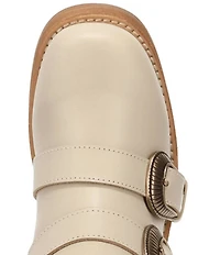 Dingo Topanga Leather Buckle Straps Block Heel Booties