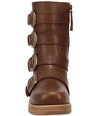 Dingo Topanga Leather Buckle Straps Block Heel Booties