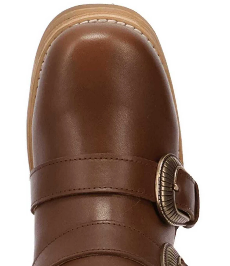 Dingo Topanga Leather Buckle Straps Block Heel Booties