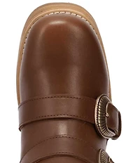 Dingo Topanga Leather Buckle Straps Block Heel Booties