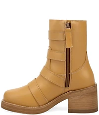 Dingo Topanga Leather Buckle Straps Block Heel Booties